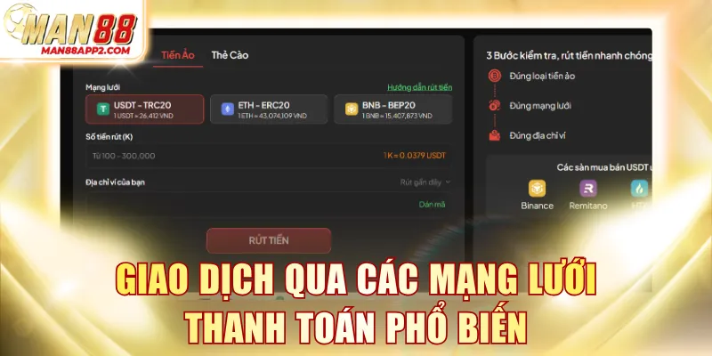 Giao dịch qua các mạng lưới thanh toán phổ biến