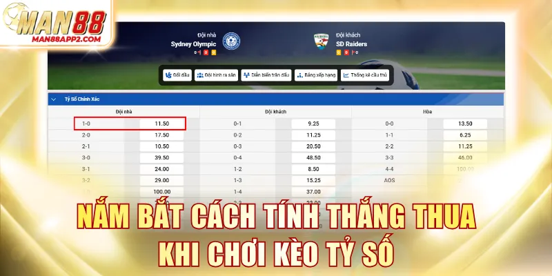 Nắm bắt cách tính thắng thua khi chơi kèo tỷ số