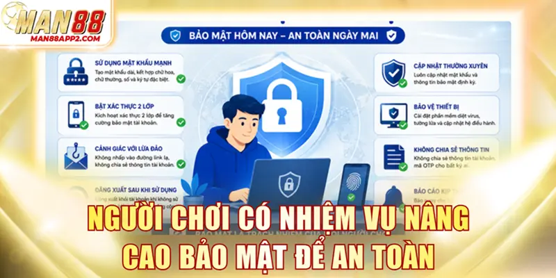 Người chơi có nhiệm vụ nâng cao bảo mật tài khoản để an toàn